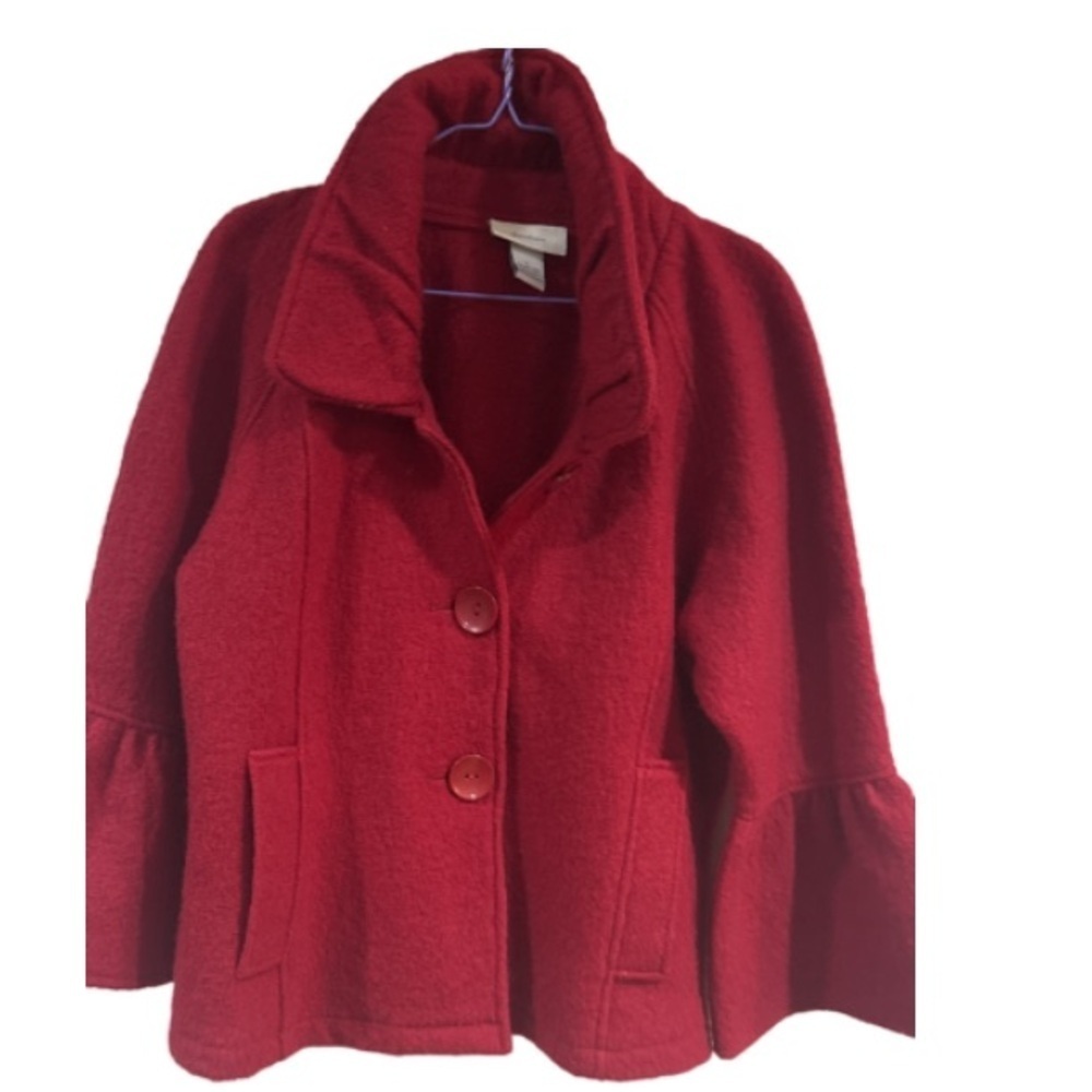 Dress barn 100% Red Wool Jacket